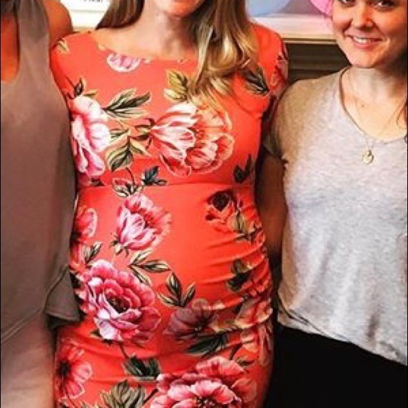 ASOS Floral Bardot Maternity Dress - Picture 2 of 8